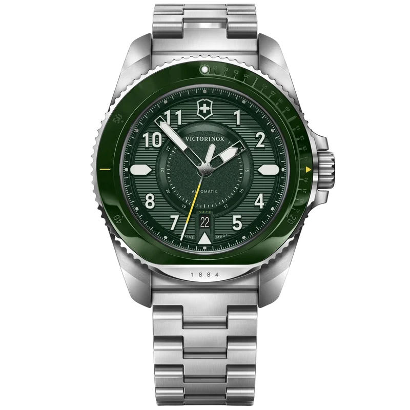 Victorinox Journey 1884 43mm Green Dial Steel Mens Automatic Watch 242015