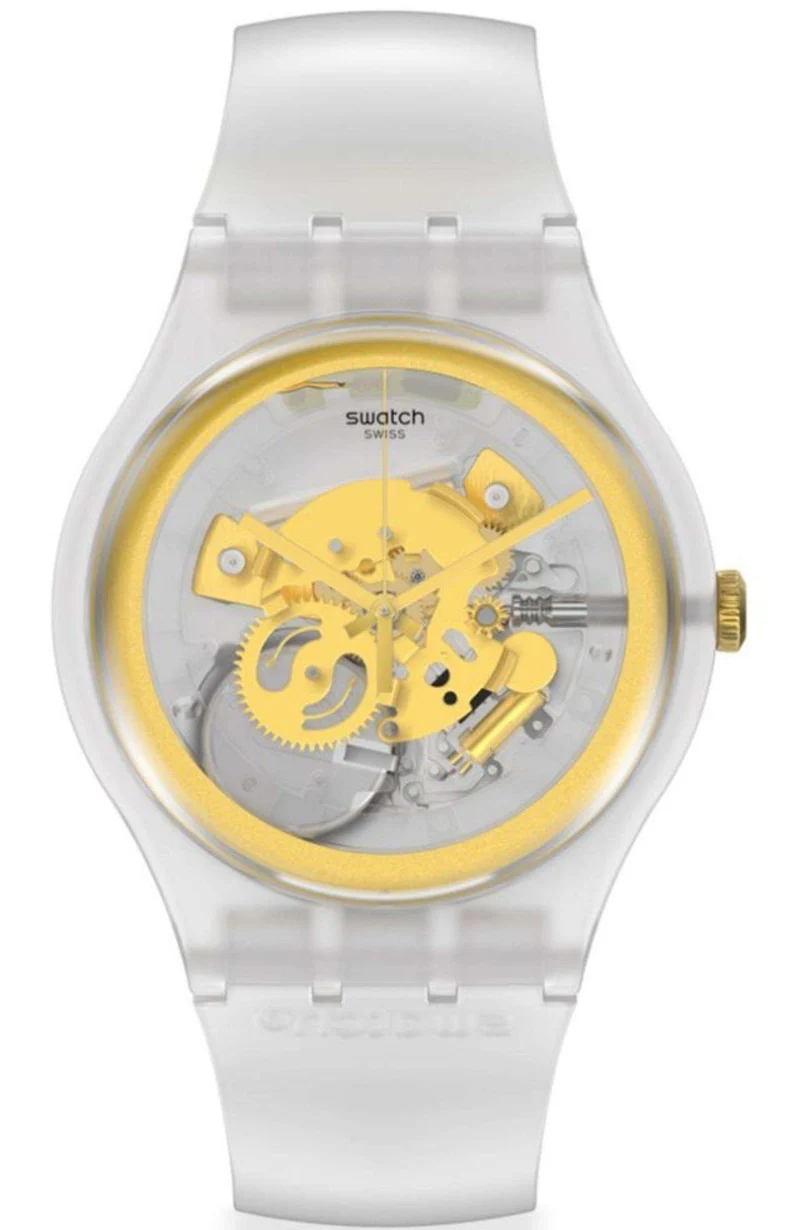 Swatch MY TIME New Gent Transparent Dial Silicone Strap Watch SVIZ102-5300