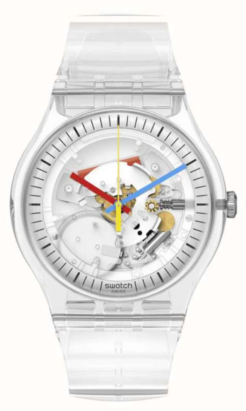 Swatch CLEARLY NEW GENT Transparent Dial Watch Watch SO29K100-S06