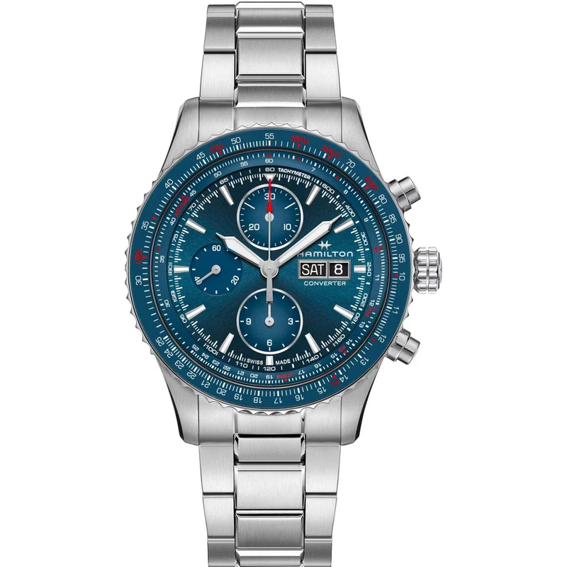 Hamilton Khaki Aviation 44mm Chronograph Blue Dial Steel Mens Automatic Watch H76746140