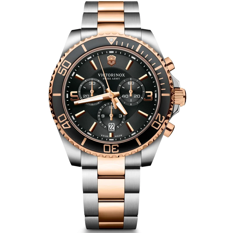 Victorinox Maverick 43mm Chronograph Black Dial Steel Mens Quartz Watch 241952