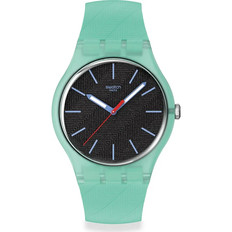 Swatch Originals Hint of Mint Quartz Black Dial Silicone Watch SO29L103