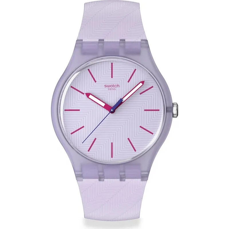 Swatch Originals Lavendaze Quartz Purple Dial Silicone Strap Watch SO29V101