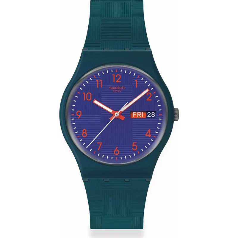 Swatch Originals Pattern Formation Blue Dial Silicone Strap Watch SO28N706