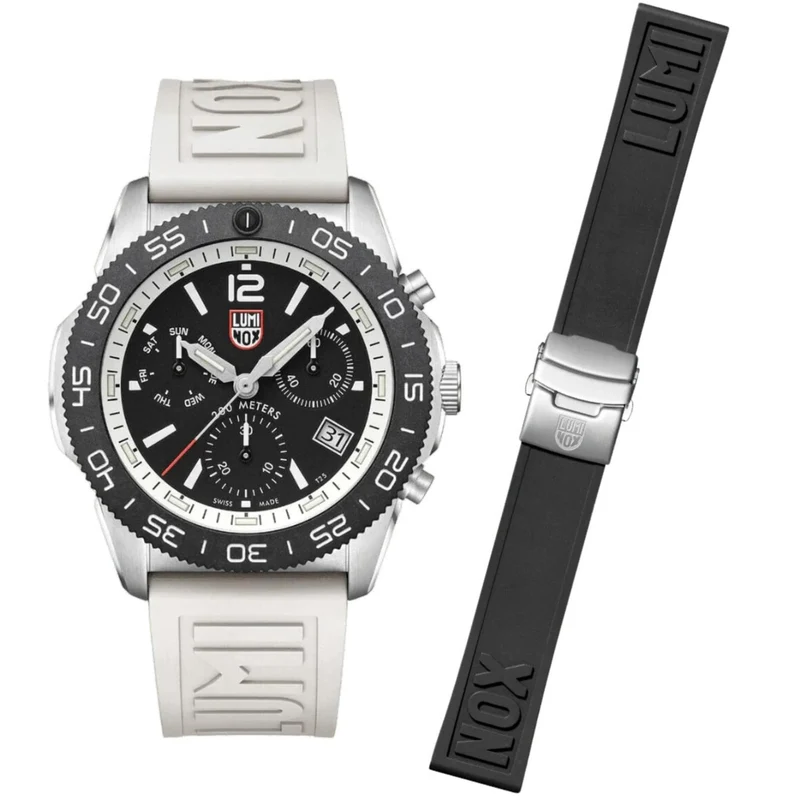 Luminox Pacific Diver 44mm Chronograph Black Dial Rubber Mens Quartz Watch XS.3141.SET