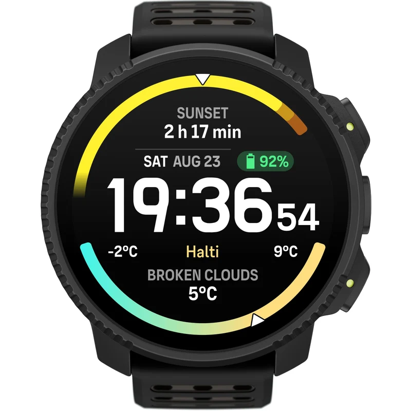 Suunto Vertical 2 All Black AMOLED Digital Silicone Strap Smart Watch SS051204000