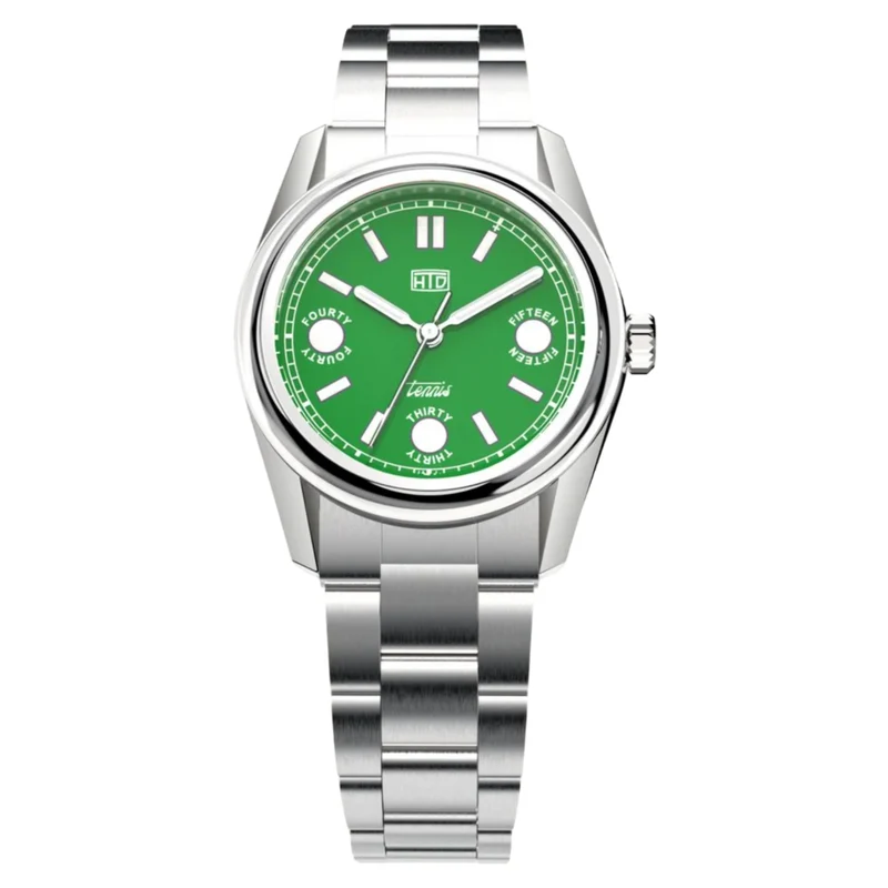 HTD Tennis Erba Automatic Green Dial Steel Strap Sports Watch T23S01_E
