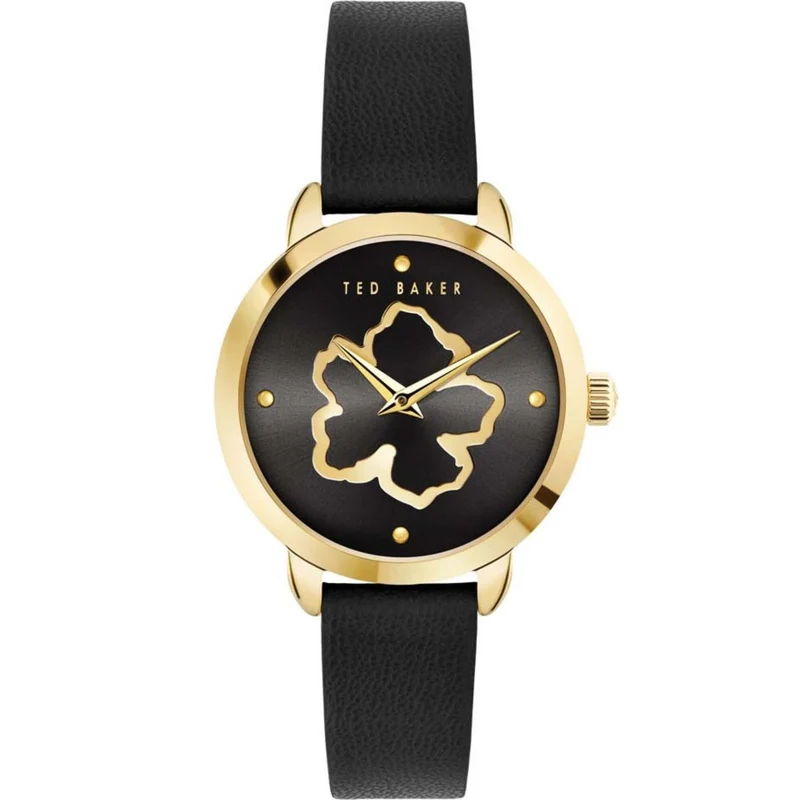Ted Baker Fleure Quartz Black Dial Leather Strap Women's Watch BKPFLS302