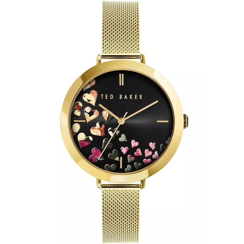Ted Baker Ammy Floral Quartz Black Dial Steel Strap Women's Watch BKPAMF109