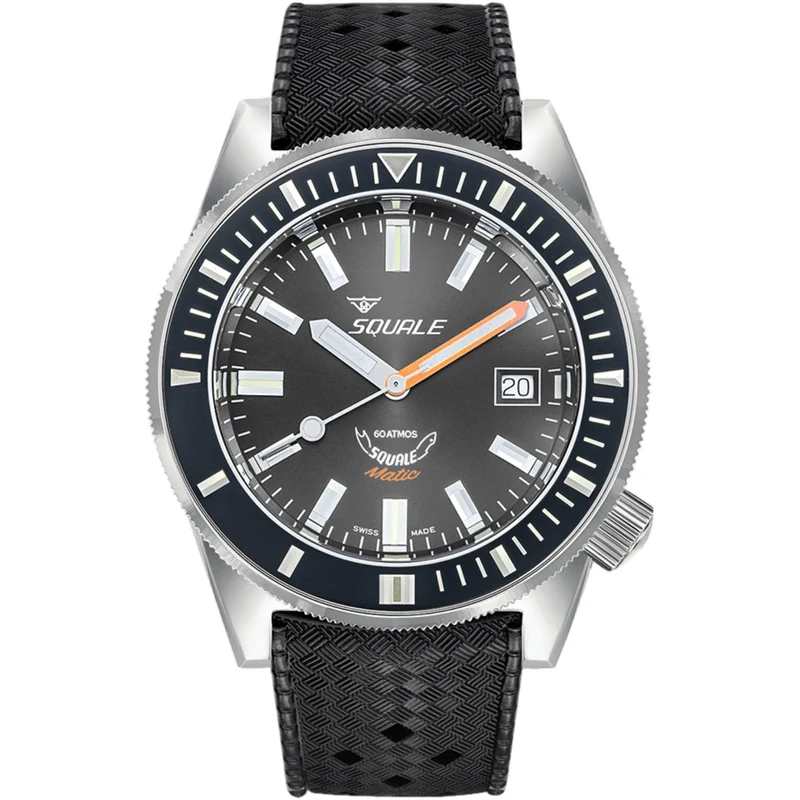 Squale Matic Automatic Grey Dial Rubber Strap Men's Watch MATICXSA.HT