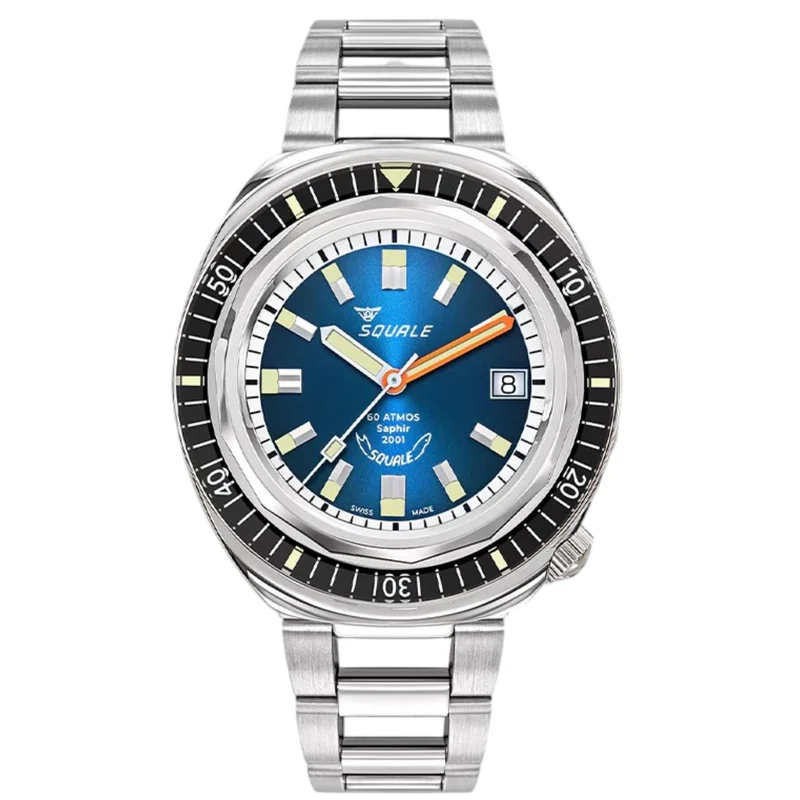 Squale 2001 Automatic Sunray Blue Dial Steel Strap Men's Watch 2001BKBL.AC