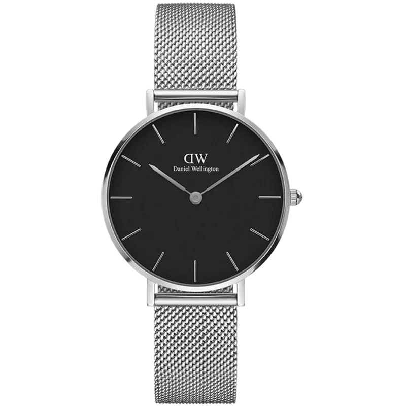 Daniel Wellington Petite 32mm Black Dial Steel Ladies Quartz Watch DW00100162
