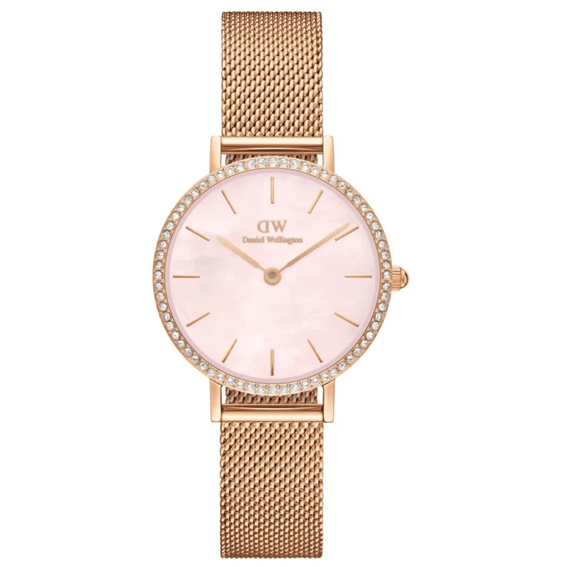 Daniel Wellington Petite 28mm Pink Dial Steel Ladies Quartz Watch DW00100663