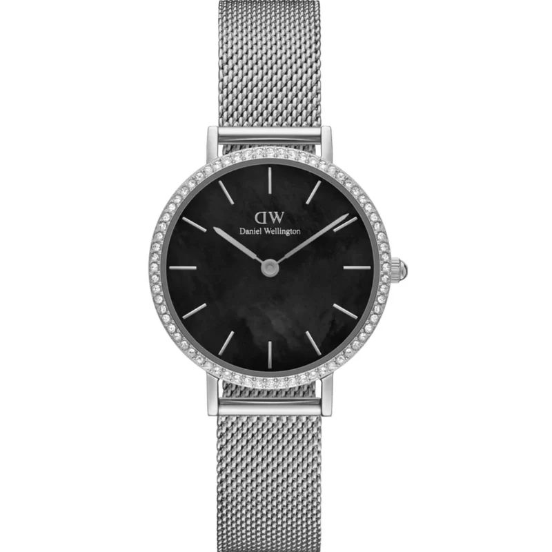 Daniel Wellington Petite 28mm Black Dial Steel Ladies Quartz Watch DW00100661