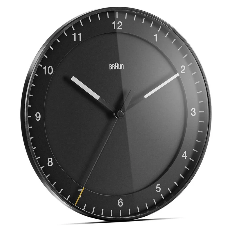 Braun Classic Black Dial Large Wall Clock BC17B