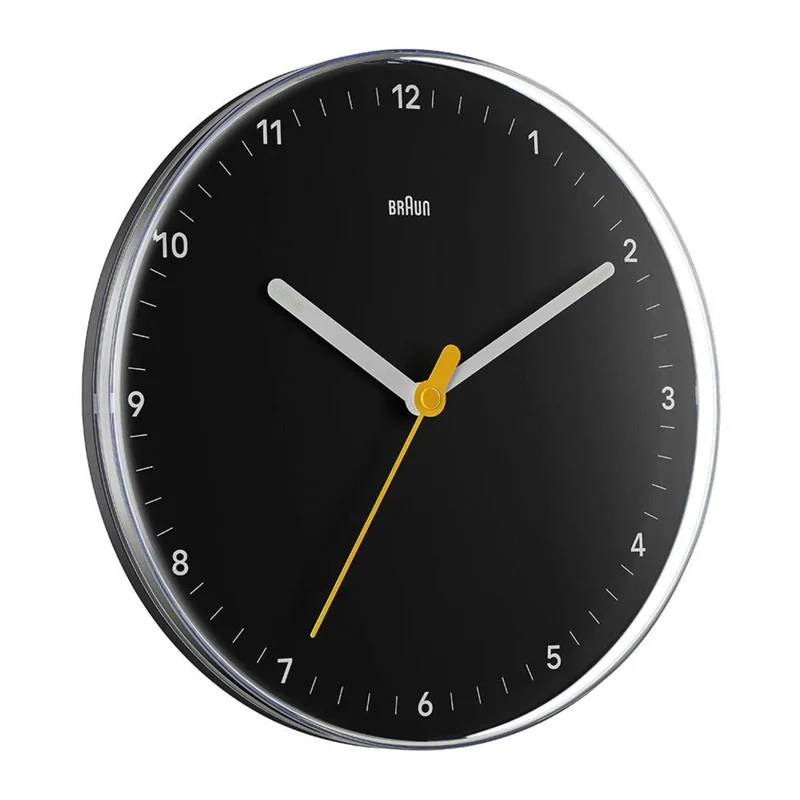 Braun Quartz Black Wall Clock BC26B