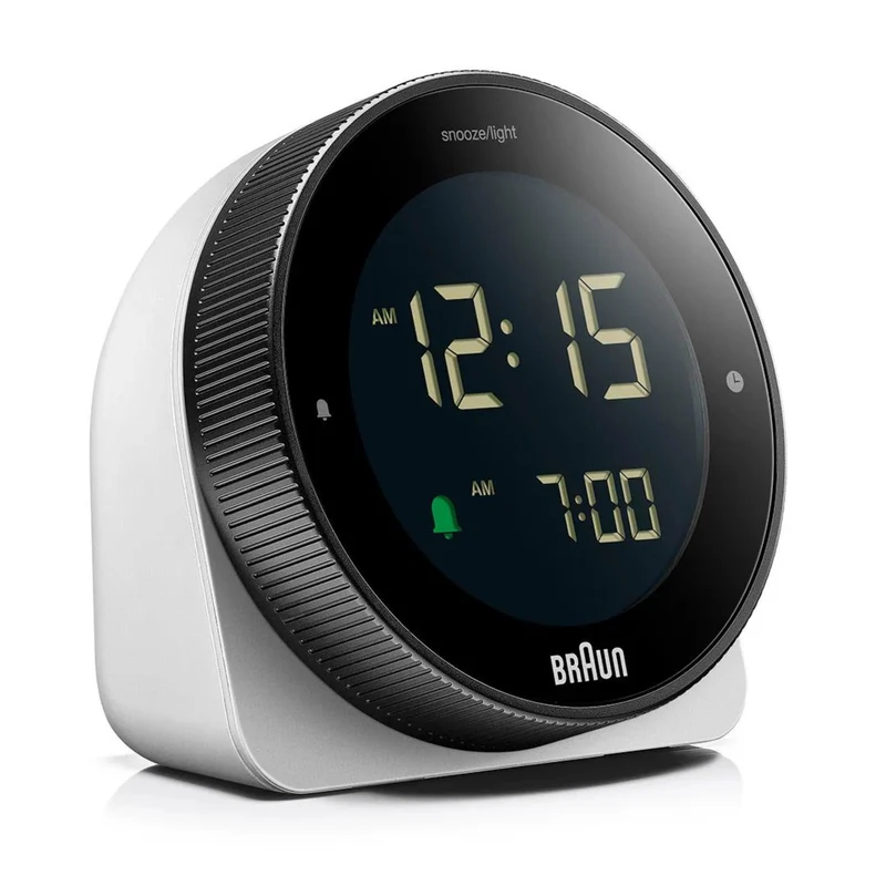 Braun White Classic Touch Display Digital Alarm Clock BC24W