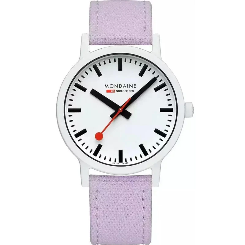 Mondaine Essence Quartz White Dial Textile Strap Men's Watch MS1.41110.LQ1