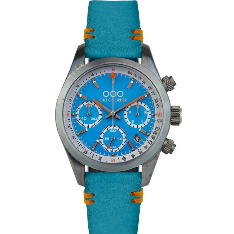 Out of Order Sporty Cronografo Quartz Blue Dial Steel Strap Men's Watch OOO.001-23.AZ.AZ