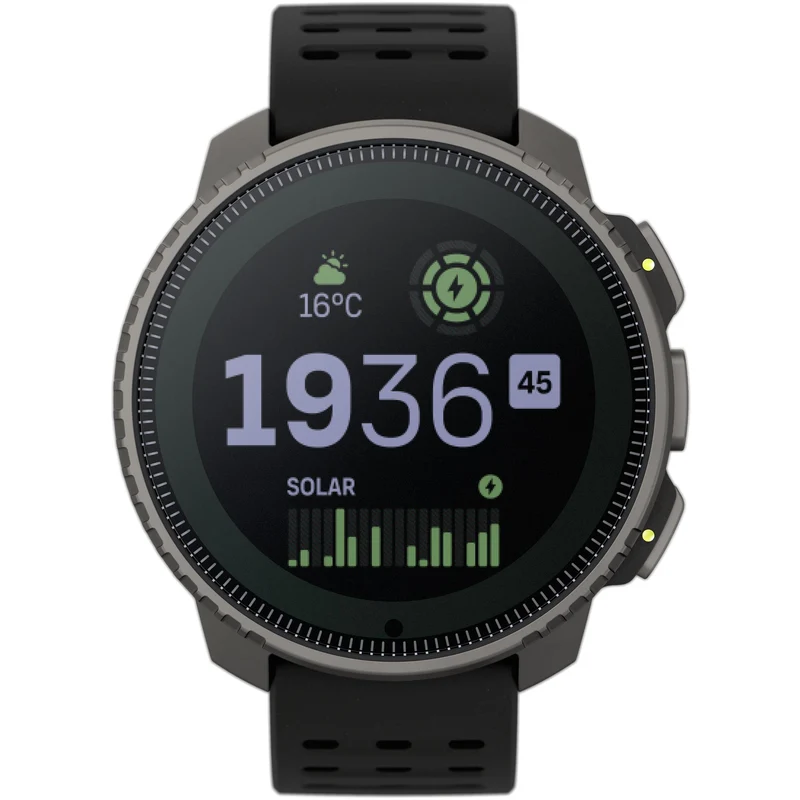 Suunto Vertical Titanium Solar Black Digital Silicone Smart Watch SS050858000