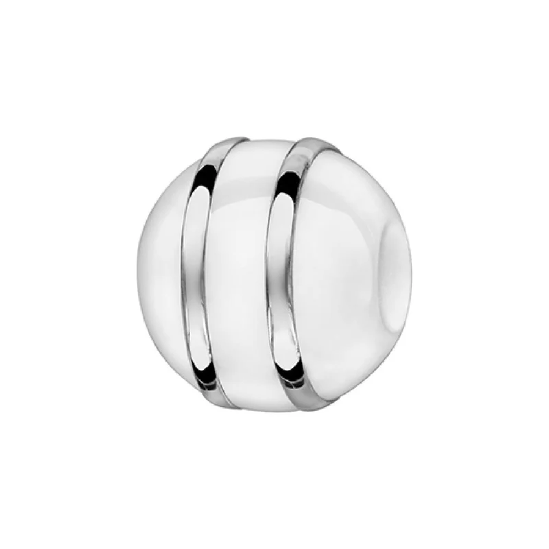 Perle Coulissante Ovale AG925 – Argent Rhodié 925/1000 et Céramique Couleur Profonde