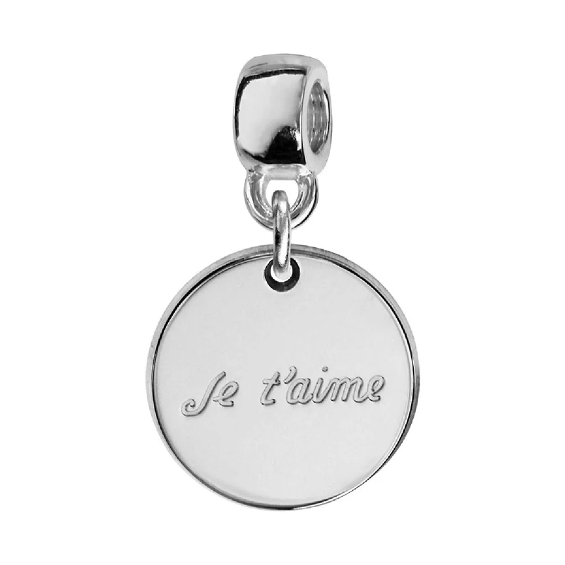 Breloque Charm's Collection Ancienne Gravure Initiales Monogramme Signature – Argent 925