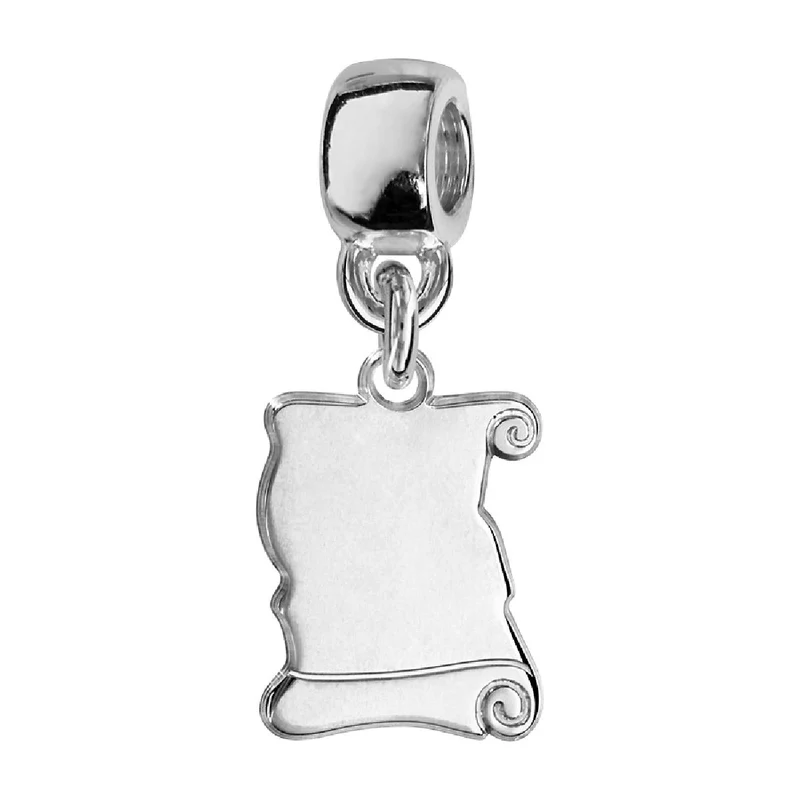 Breloque Charm's Motif Trèfle Filigrane Gravable Pour Bracelet En Métal Précieux – Argent 925