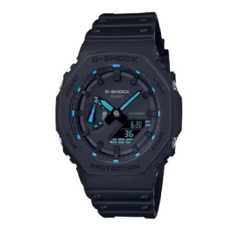 Montre ALOÏZE Casio G-Shock Octogonale Étanchéité 200 M Édition Noire – Résine Noire Renforcée