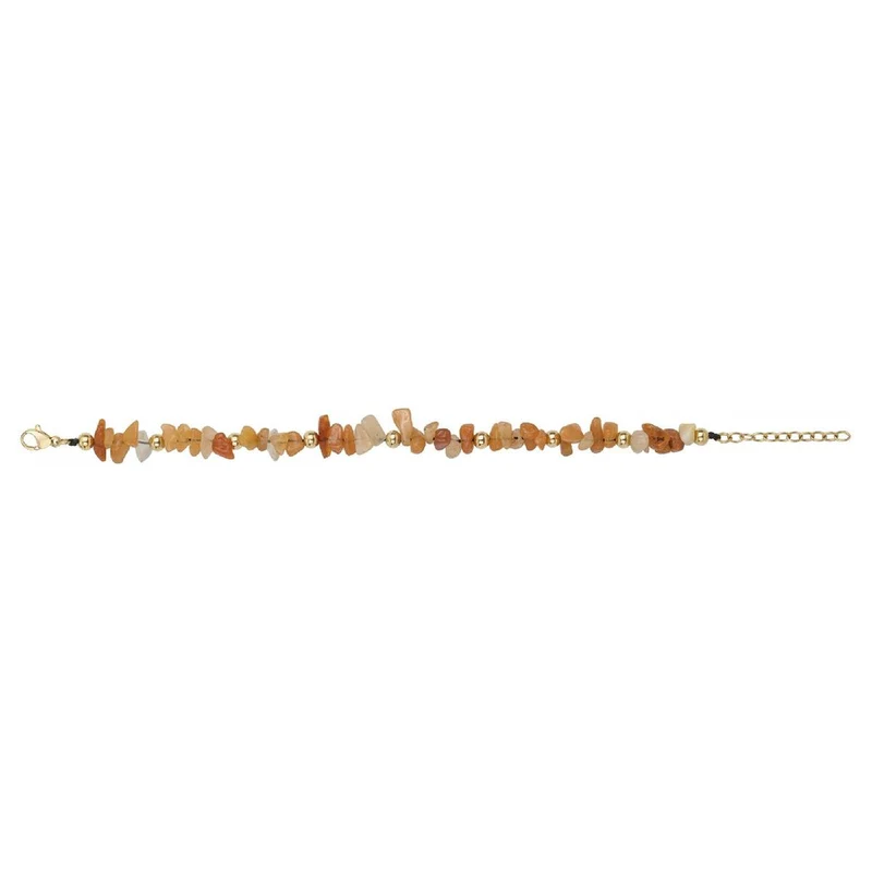 Bracelet Simple Aventurine Cyan Gravée À Motif Rayonnant Et Texture Polie – Acier