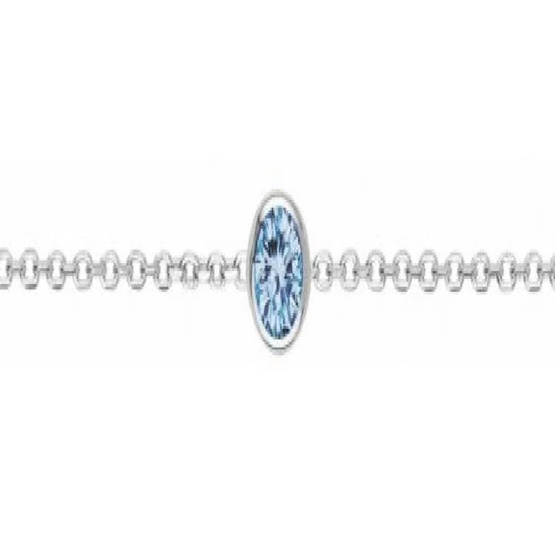 Bracelet Simple P.Couleur Spinelle Facetté – Argent 925 Rhodié Gravé Et Poli Finition Satinée
