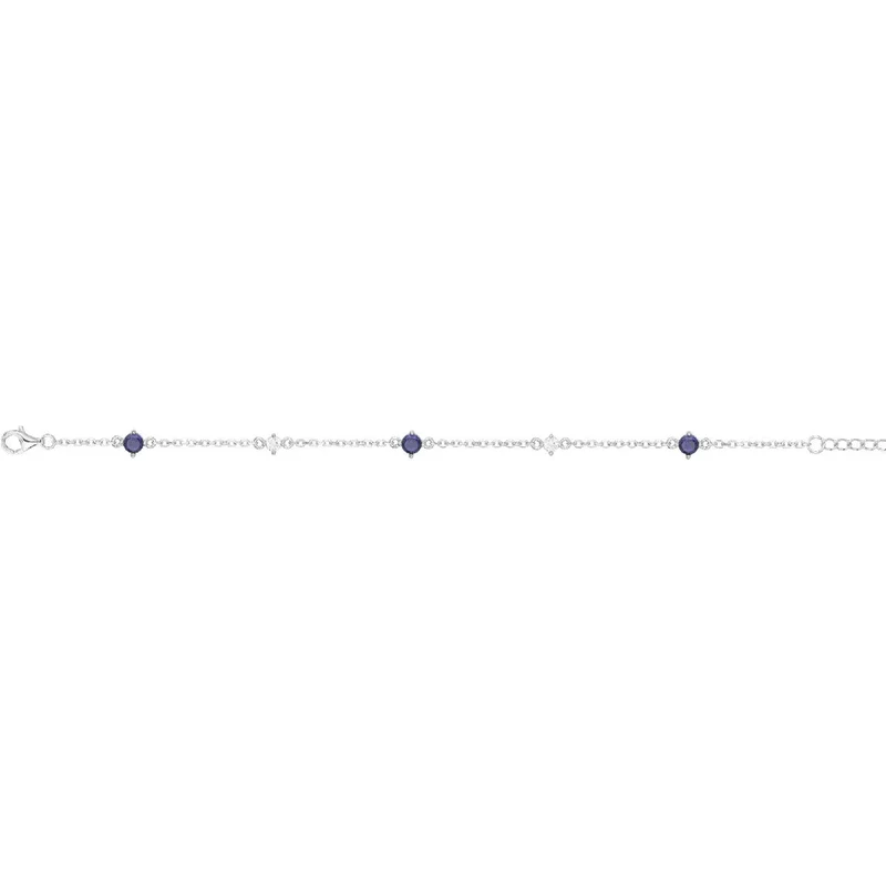 Bracelet simple P.Couleur ALOÏZE Zirconium Maillons Ajustables – Argent 925 Référence