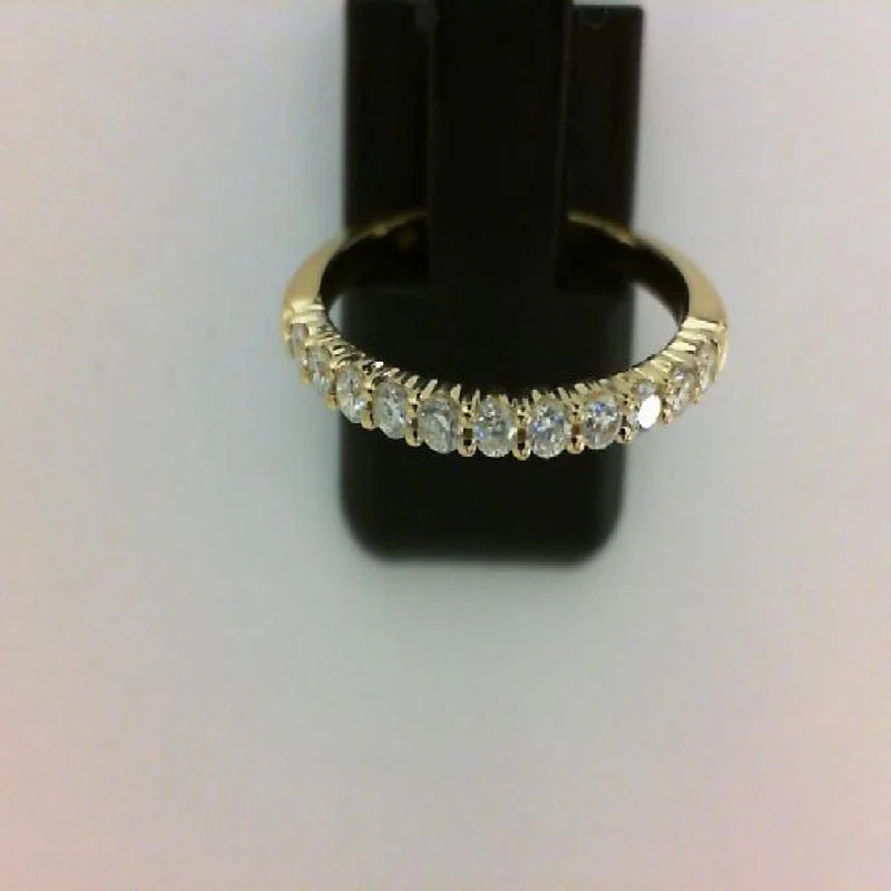 Alliances Demi-Tour Pierres Diamants – Or Jaune 18 Carats Sertie À Griffes Pour Taille 52
