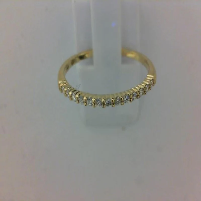 Alliances Demi-Tour Pierres Diamants Serties À Griffes Or Jaune 18 Carats 750/1000