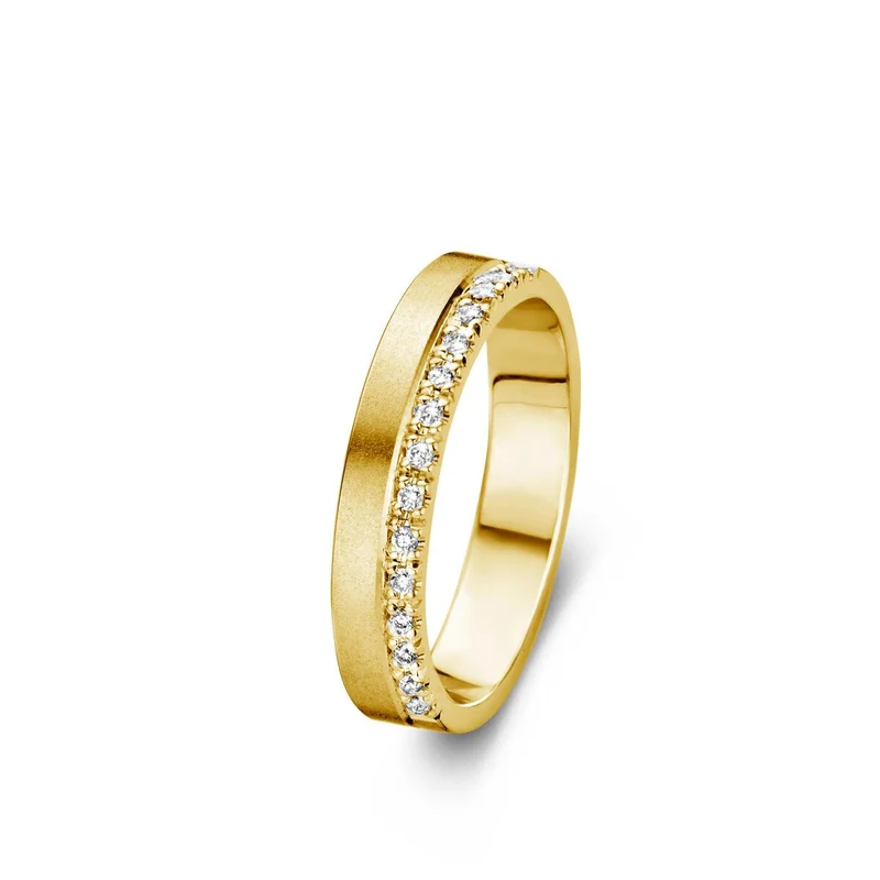Alliances 1/2 Tour Pierres Taillées Diamants Taille Brillant - Or Jaune 18 Carats