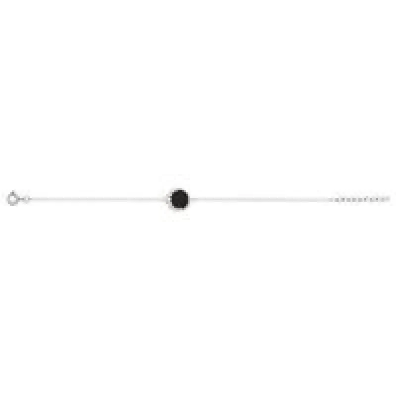 Bracelet Simple P.COULEUR Onyx Longueur Réglable 17 Cm Modèle ALOÏZE Qualité Argent 925