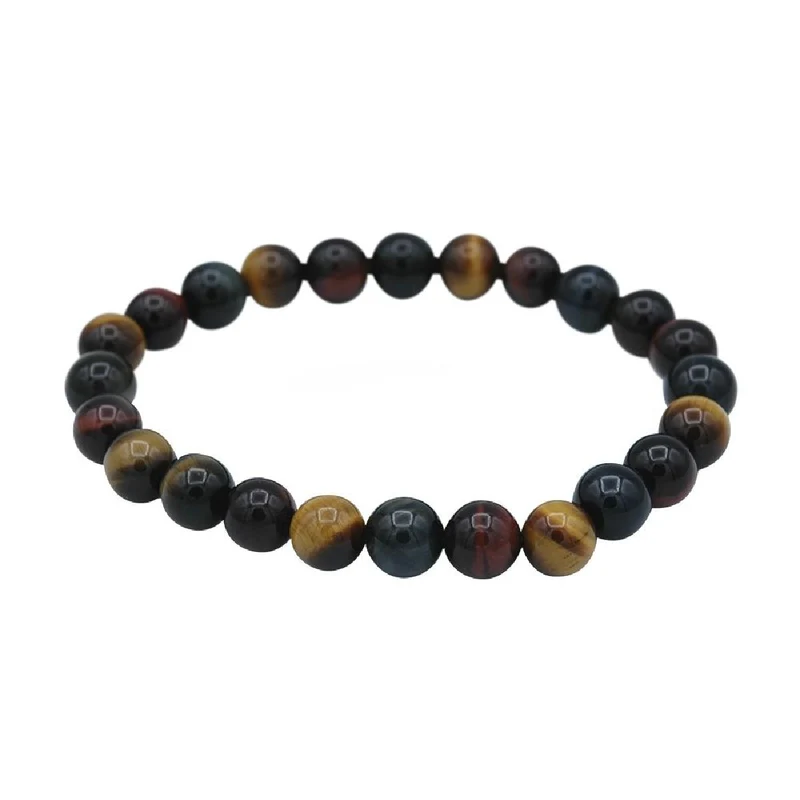 Bracelet souple Aloïze à maillons fins et plats, longueur réglable et finition satinée – Oeil de tigre